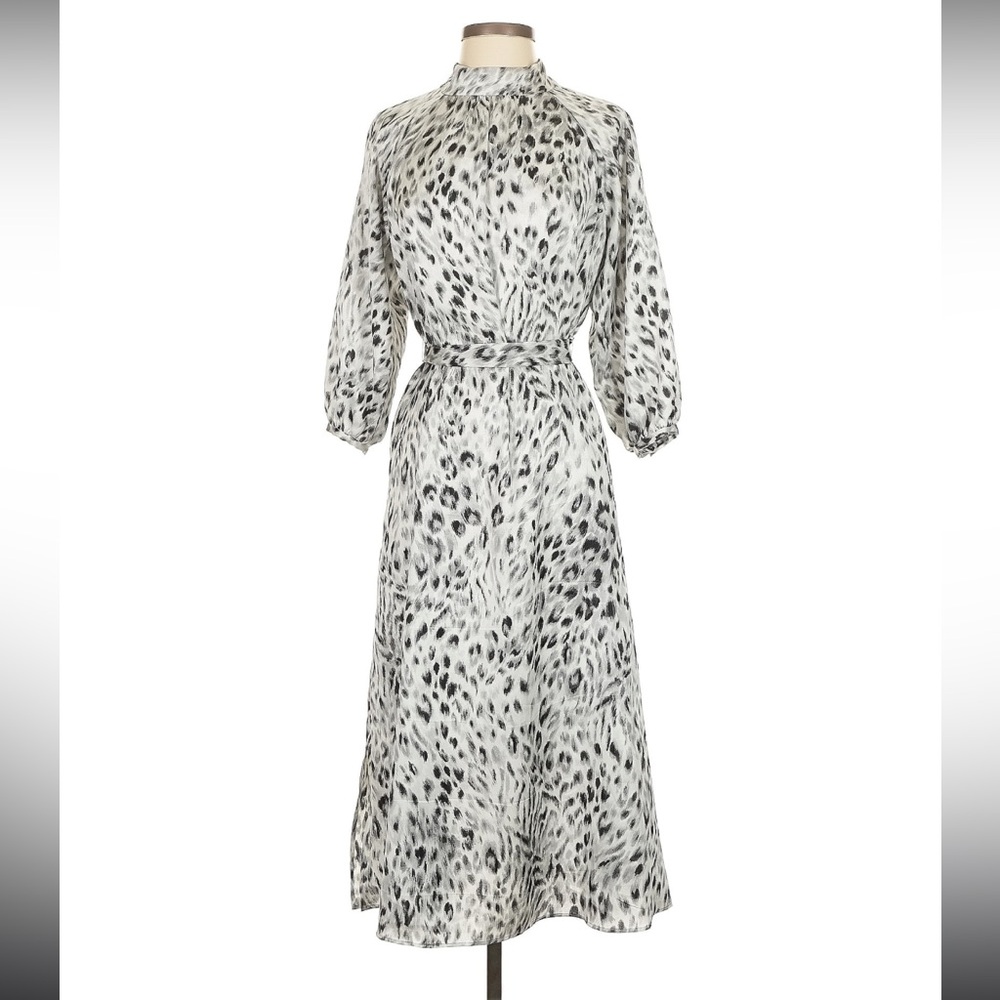 Ann Taylor Leopard Print Midi Dress- S